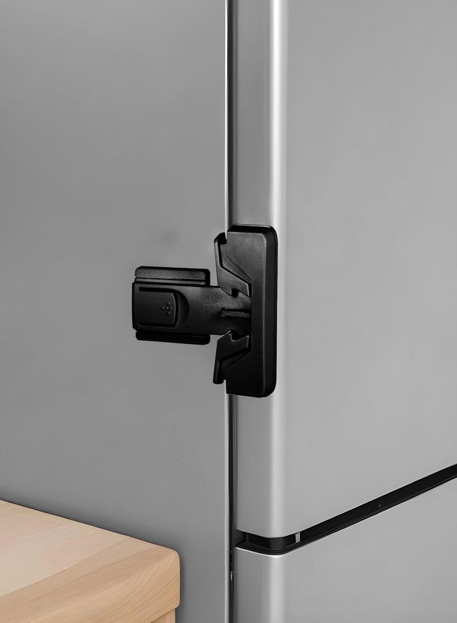 Bremorou 2 Pack Mini Fridge Lock Freezer Lock To Keep Door Closed Freezer Door Latches Refrigerator Locks Freezers Refrigerator Proof Refrigerators Child Safety Cabinet Locks, Easy Install Without Keys - Image 1